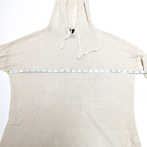 TAHARI Linen Blend Hooded Sweater Medium M - Picture 7 of 8